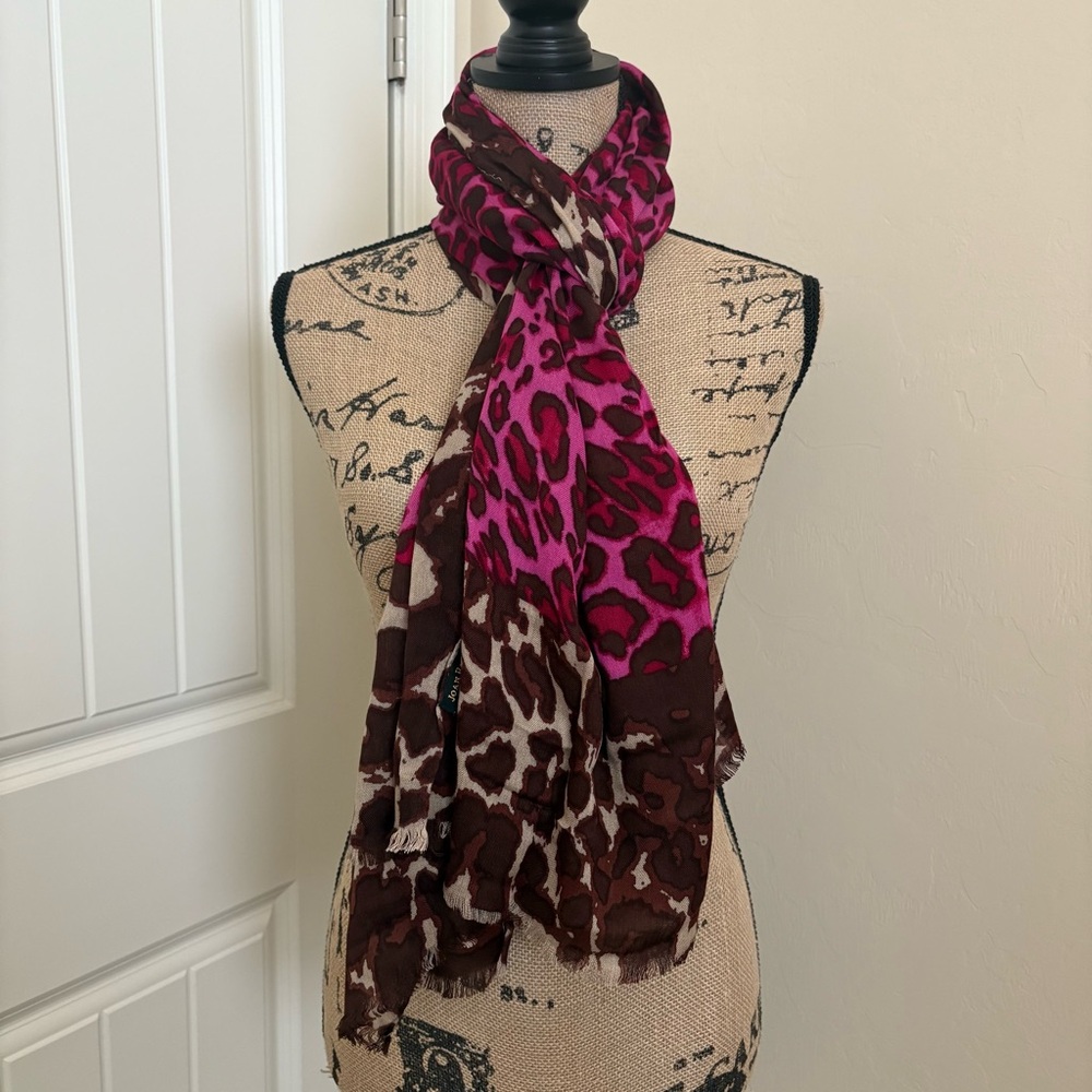 Joan Rivers Animal Leopard Giraffe Print Long Sca… - image 1